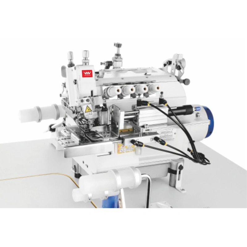 V-997TD-4-ELC Top differential 4 thread cylinder bed overlock, with semi automatic device for circular collar or waist setter, with KS device